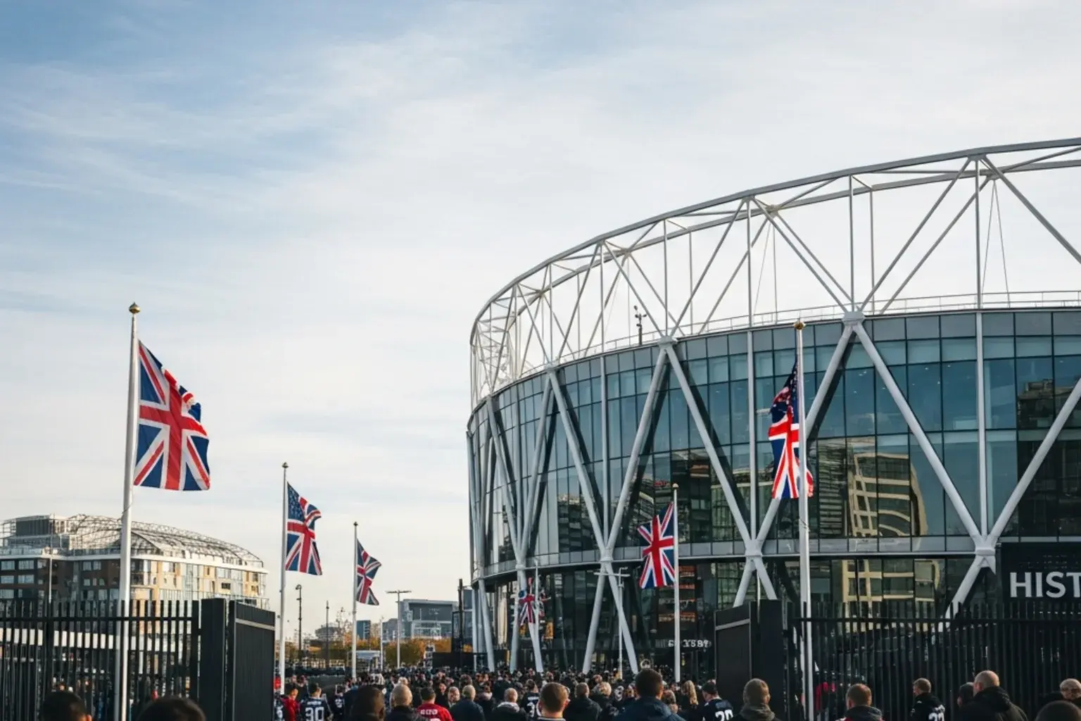 NFL game at Tottenham Hotspur Stadium in London with fans and field view
