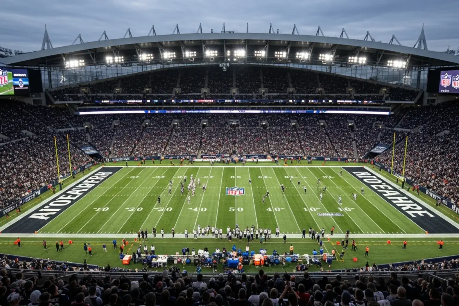 Data visualisation showing UK NFL betting market revenue and growth statistics